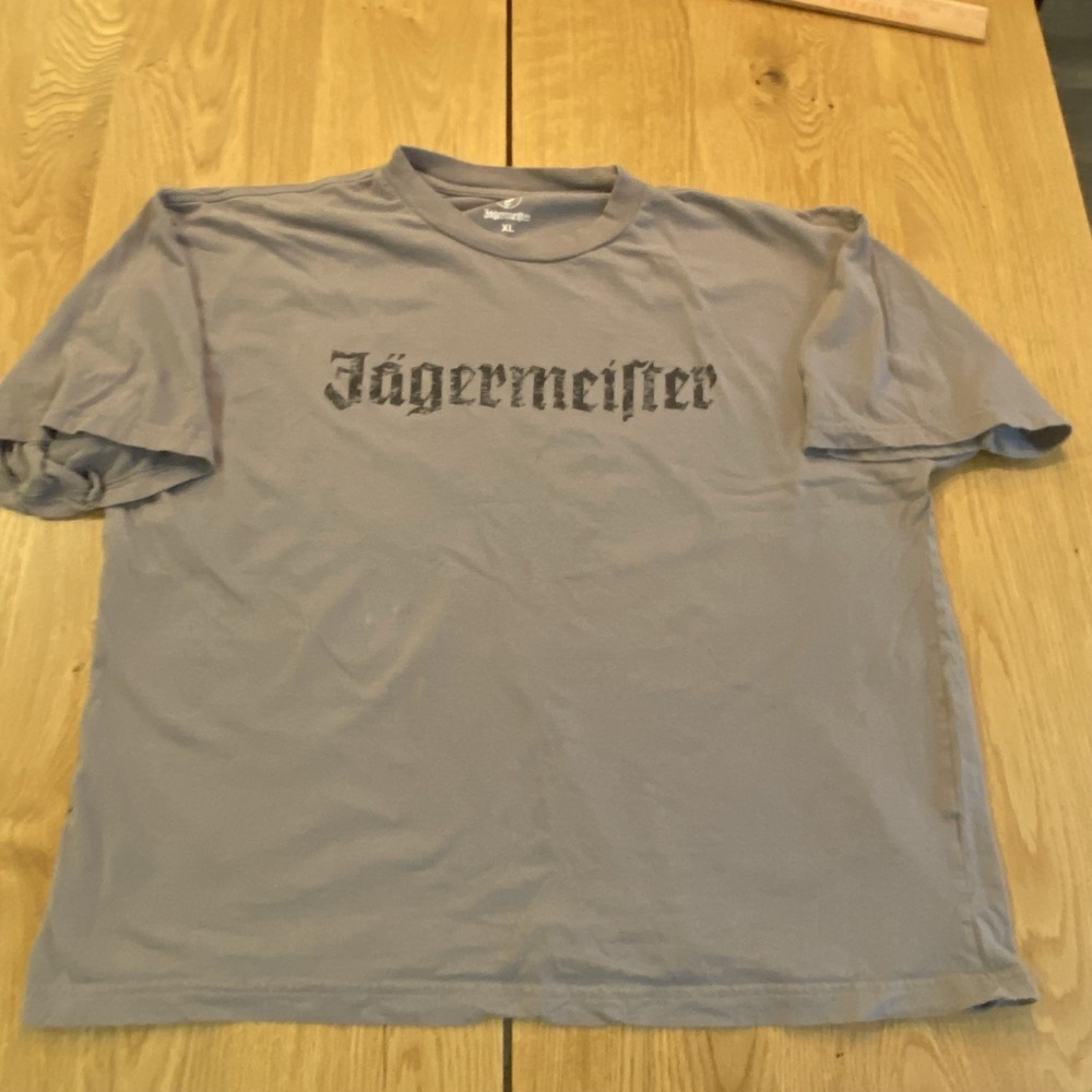 Jagermeister Official Crop Oversized Gray Spellout Short Sleeve T-Shirt XL**
